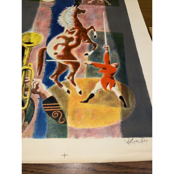 Georges Schreiber Signed Lithograph: Ringmaster - Circus Acrobat Acrobatics - Picture 4 of 16